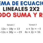 Suma y resta de ecuaciones 2x2: ejemplos y ejercicios resueltos